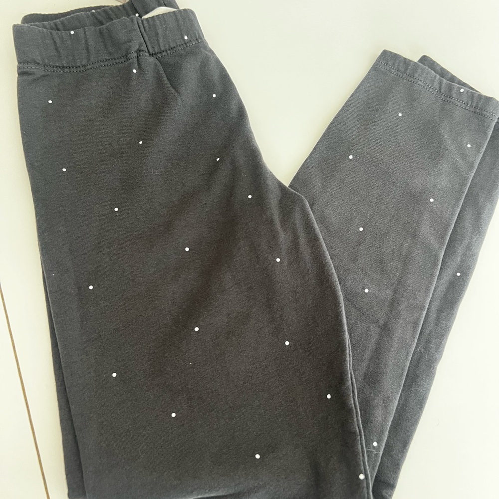H&M Gray and White Leggings with Playful Dots